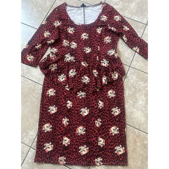 Torrid 2 Skull Soft Peplum Short Dress Stretch - Picture 1 of 7